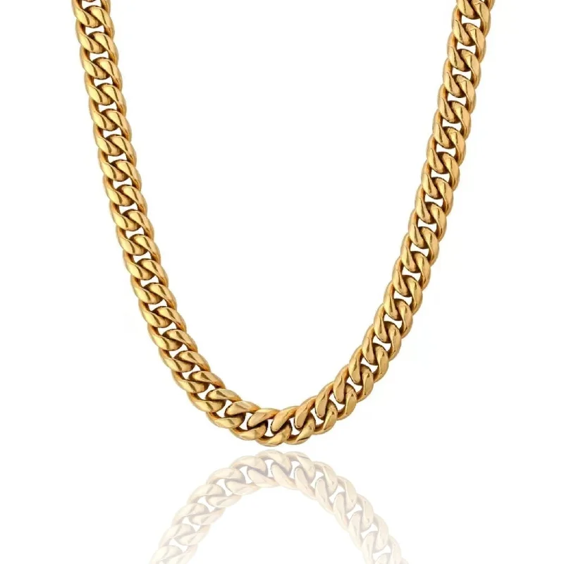 unique chain necklaces for women -The Golden Age® - 8mm Miami Cuban Link Chain 18K Gold Plated