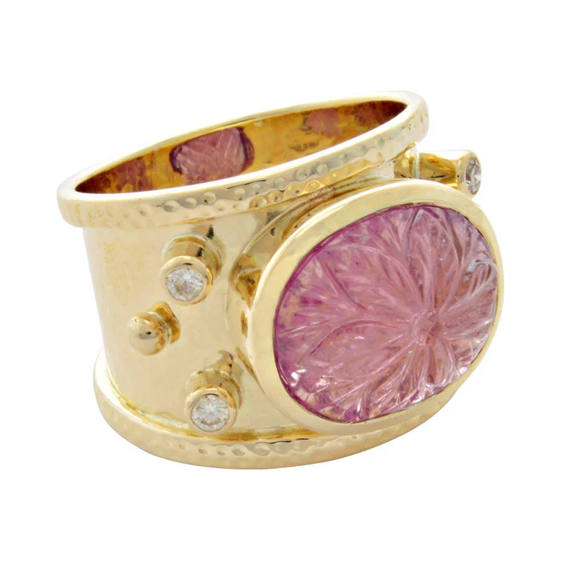 designer rings for women -Ring-Rubellite and Diamond