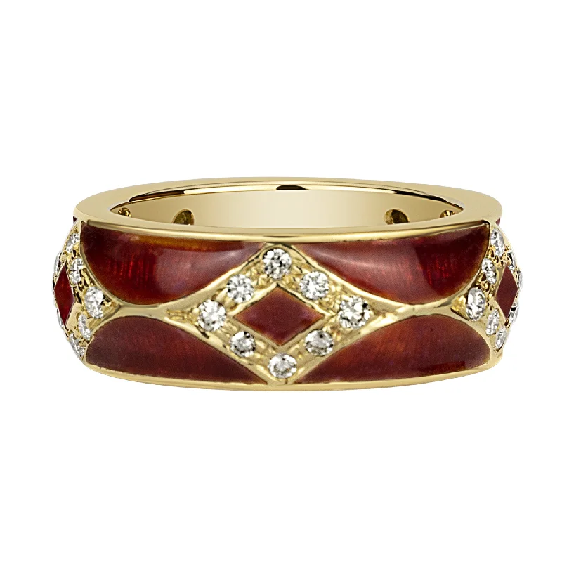 fashion rings for women -Ring - Diamond (enamel)