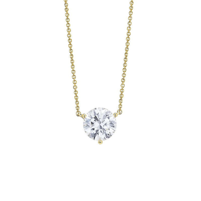 timeless gold necklaces for women -The Round Brilliant Solitaire Pendant