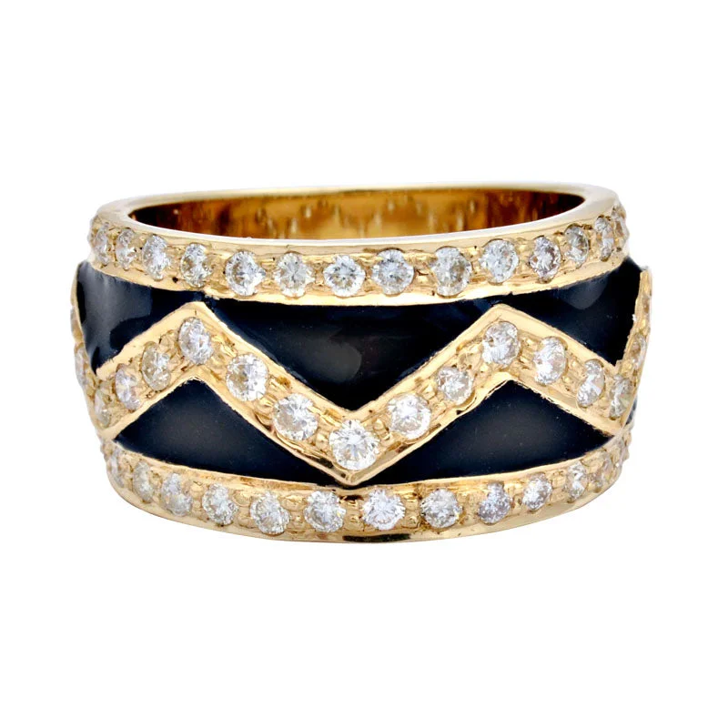 vintage wedding bands for women -Ring-Diamond (Enamel)