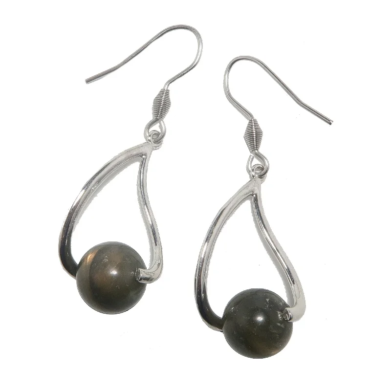 luxury drop earrings for women -Labradorite Earrings Essence of Elegance Twilight Stone