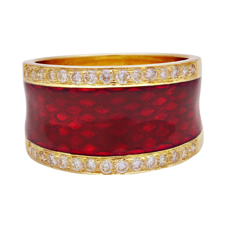 boho rings for women -Ring-Diamond (Enamel)