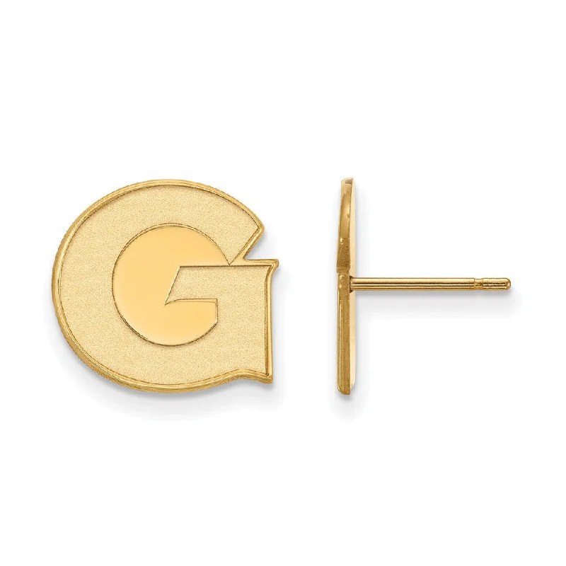 sparkling earrings for women -10k Yellow Gold Georgetown University Small Post Earrings