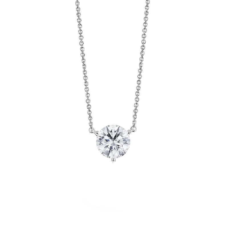 special occasion necklaces for women -The Round Brilliant Solitaire Pendant