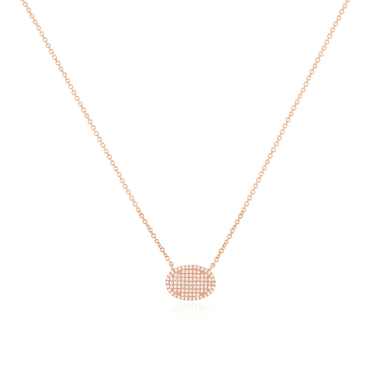 bridal necklaces for women -Oval Diamond Pavé Station Necklace