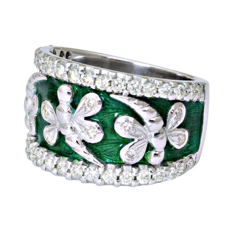 birthstone wedding rings for women -Ring-Diamond (Enamel)