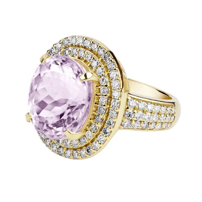 infinity engagement rings for women -Ring - Kunzite And Diamond