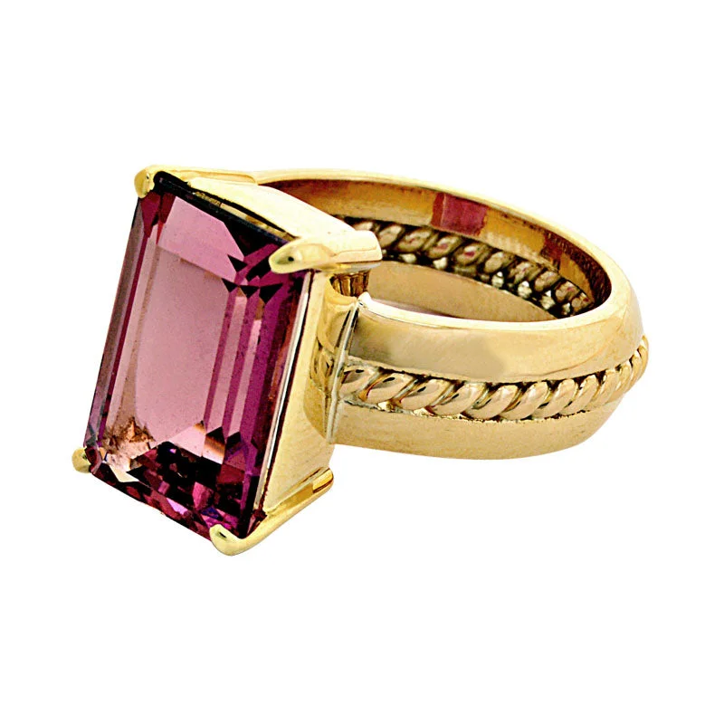 round-cut rings for women -Ring-Rubellite