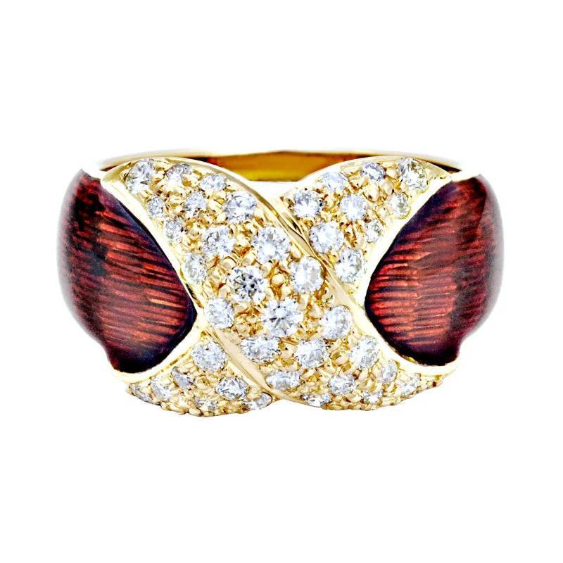 fashion rings for women -Ring-Diamond (Enamel)