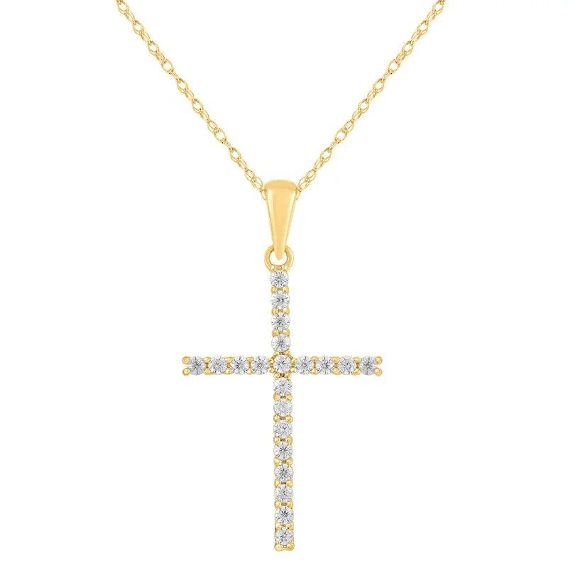 personalized gold necklaces for women -1/4ctw Diamond Cross Pendant