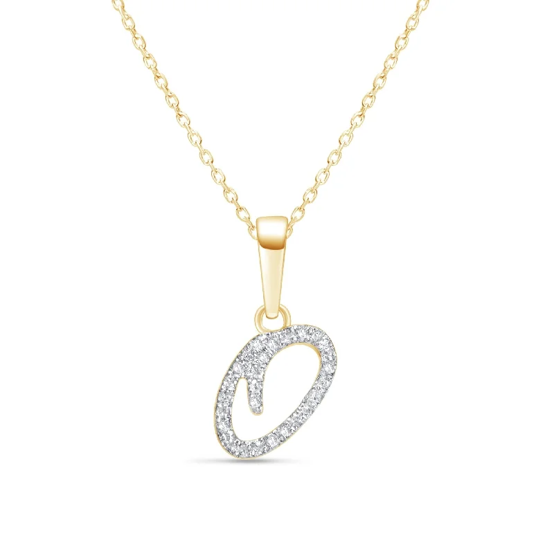 trendy pendant necklaces for women -Cursive Diamond Initial Necklace