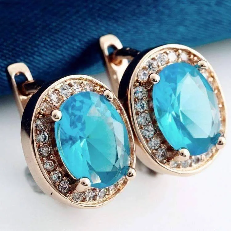 Blue Topaz on Rose Gold