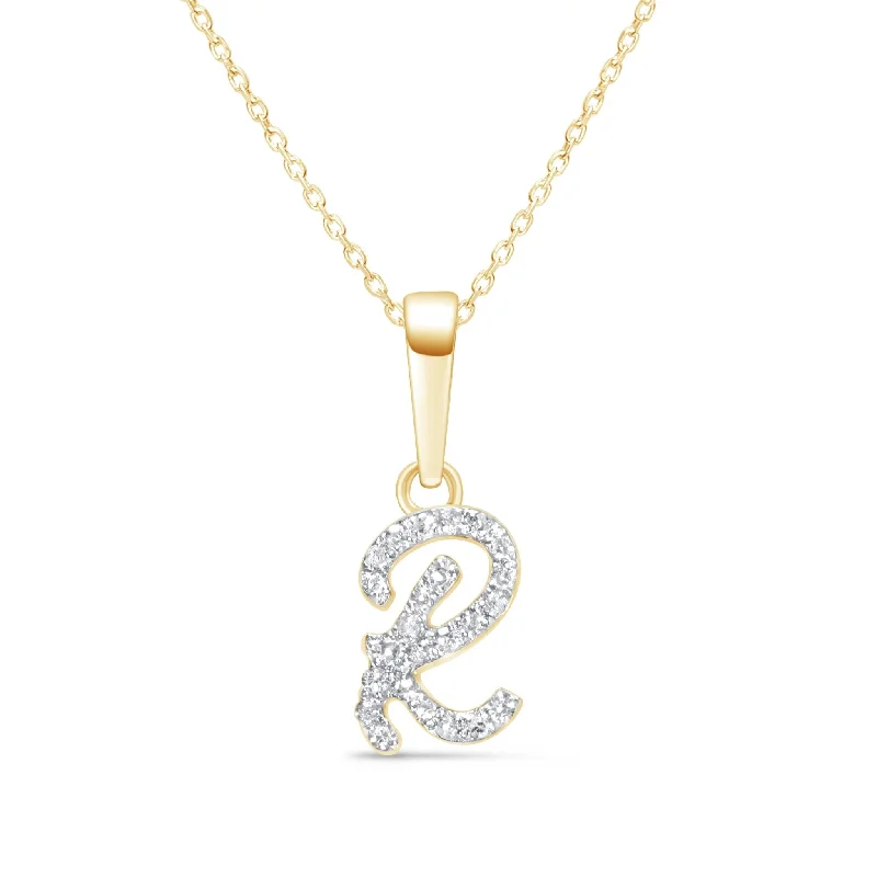 dazzling necklaces for women -Cursive Diamond Initial Necklace