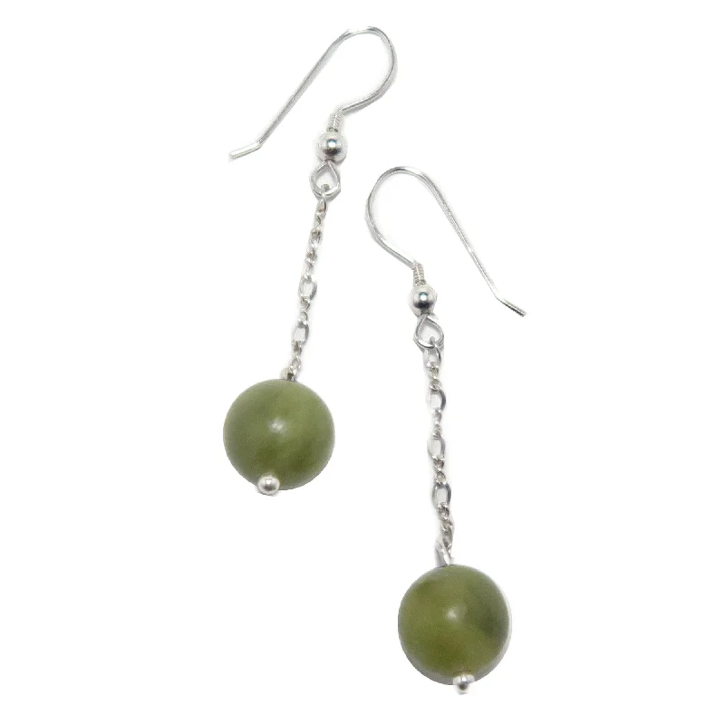 heart-shaped earrings for women -Serpentine Earrings Beyond Time Green Gems Sterling Silver