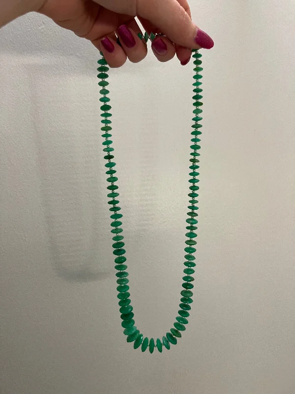 wedding necklaces for women -Graduated Chrysoprase and Pearl Necklace