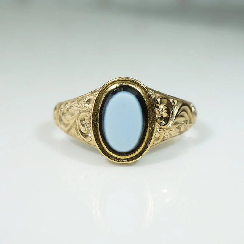 luxury wedding rings for women -Beautiful 19thc Banded Agate Locket Ring