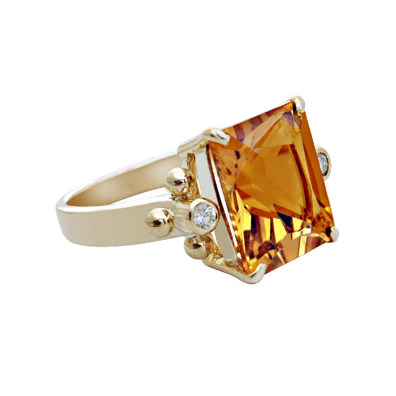 wedding sets for brides -Ring-Citrine and Diamond