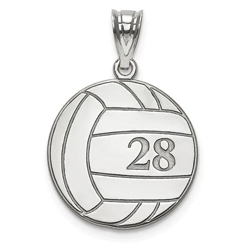 elegant necklaces for women -Volleyball Number And Name Pendant - Sterling Silver or Solid Gold