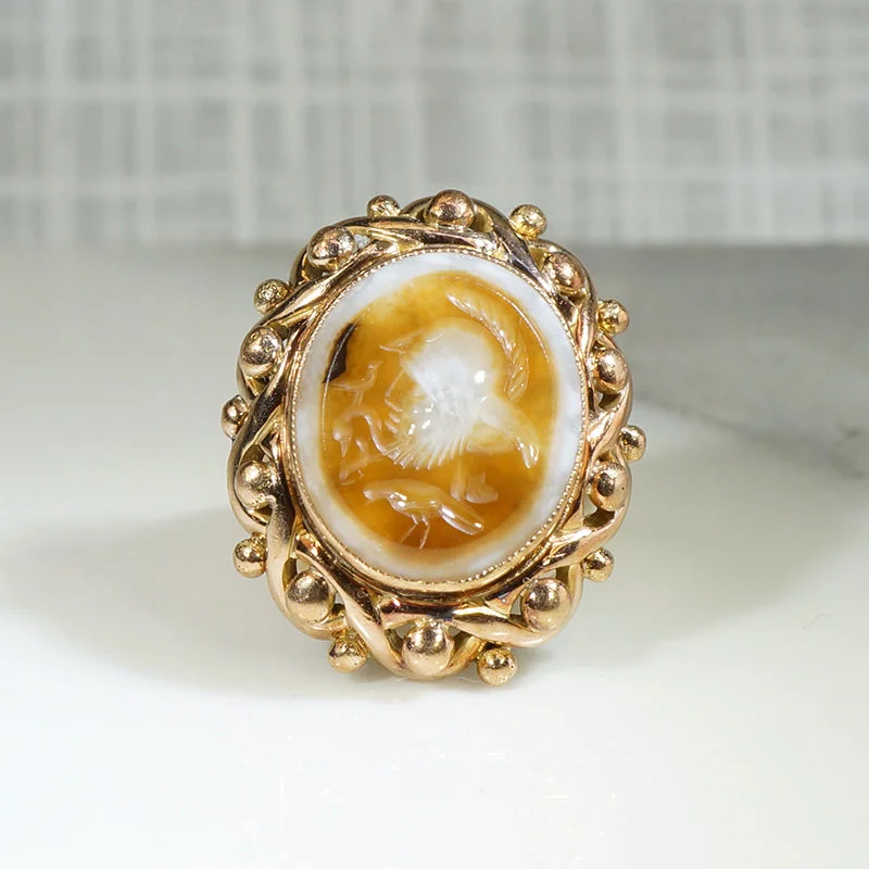 silver wedding rings for women -Antique Hardstone Intaglio Ring