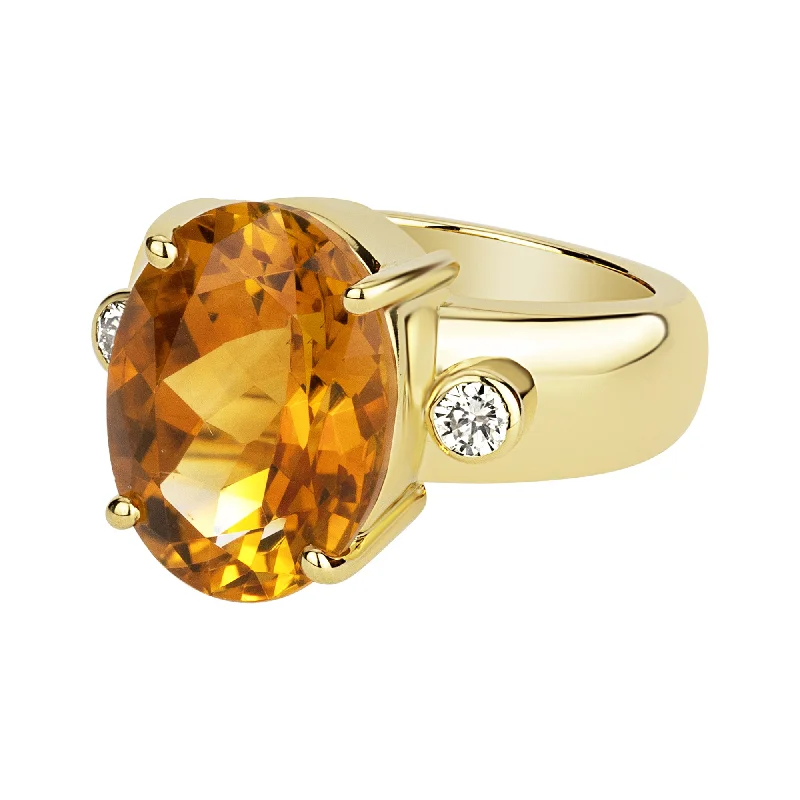 engagement rings for women -Ring - Citrine And Diamond