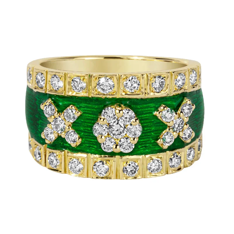 wedding band sets for women -Ring - Diamond (enamel)