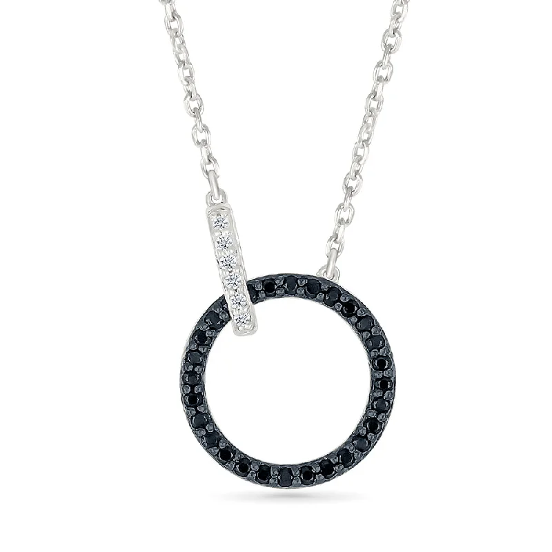 love necklace for women -.17ctw Black Diamond Circle Necklace