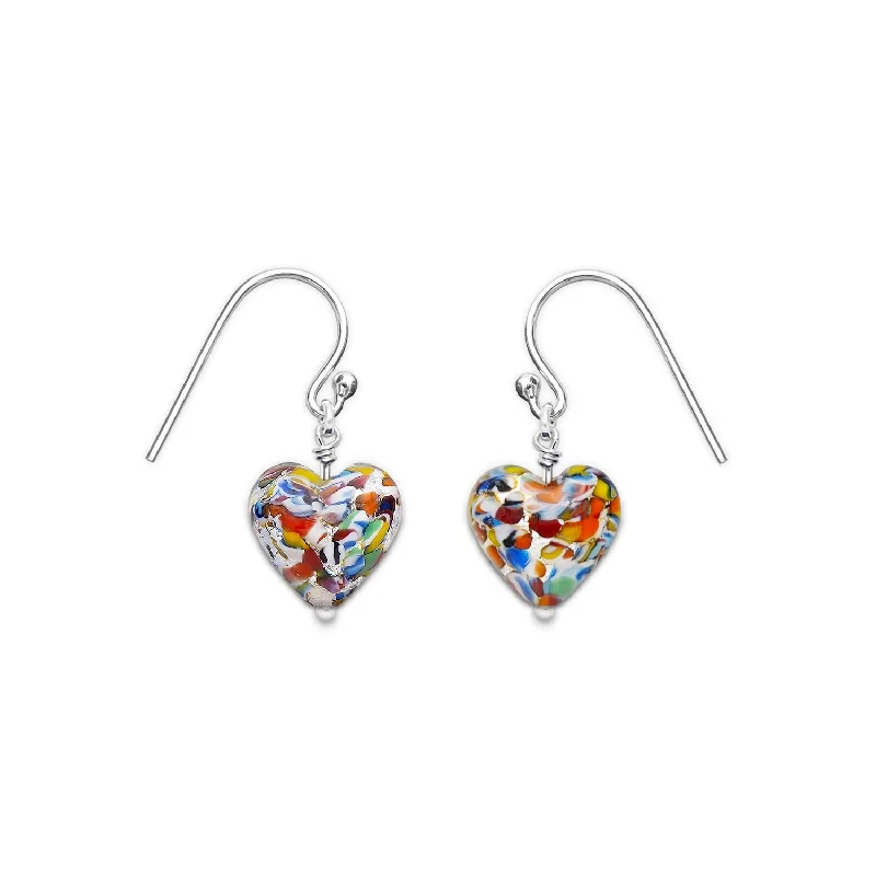 custom crystal earrings for women -The Kiss Silver Heart Earrings