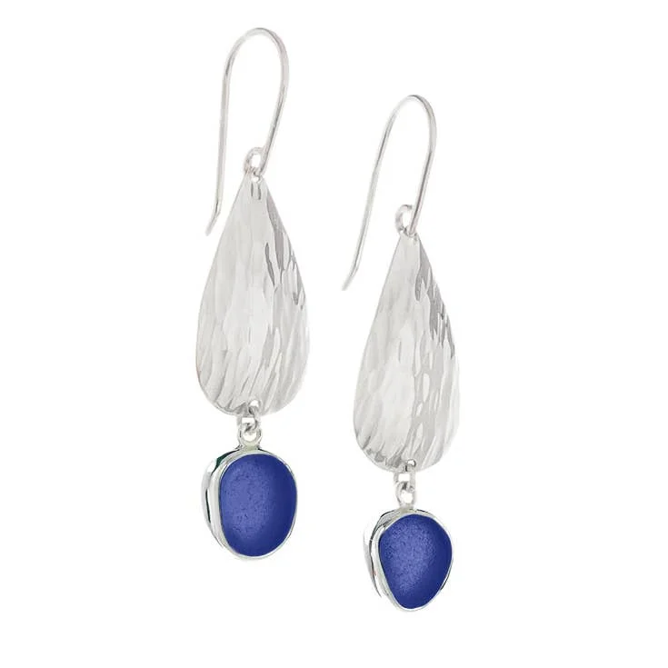 luxury earrings for women -Sea Glass Waterfall Petite Earrings,