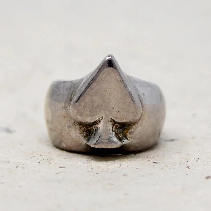 round-cut rings for women -Tough Sterling "Spade" Ring from Spragwerks