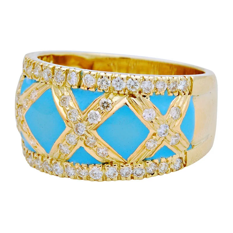 luxury engagement rings for women -Ring-Diamond (Enamel)