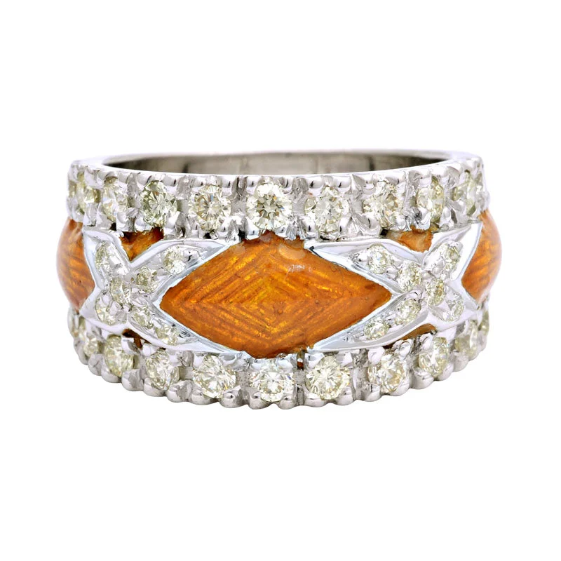 vintage wedding bands for women -Ring-Diamond (Enamel)