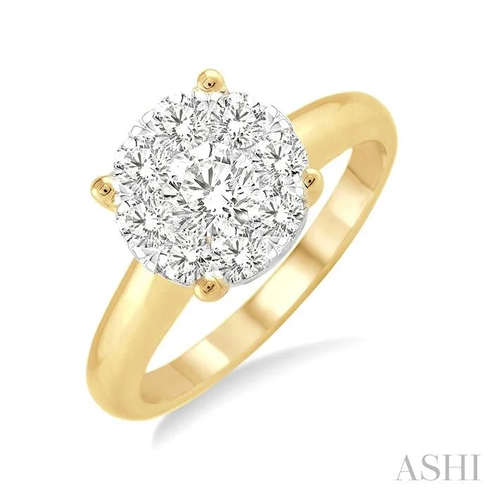 high-end necklaces for women -ROUND SHAPE LOVEBRIGHT ESSENTIAL DIAMOND RING