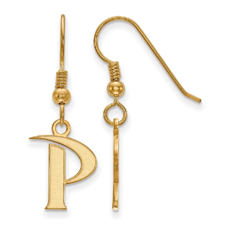 chic gemstone drop earrings -14k Gold Plated Silver Pepperdine University Dangle Earrings