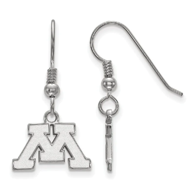 chic gold earrings for women -Sterling Silver University of Minnesota XS (Tiny) Dangle Earrings