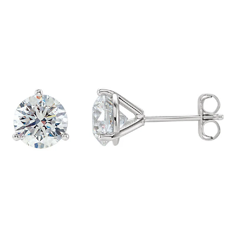 statement crystal earrings for women -Platinum 4mm Round 1/2 CTW (G-H, SI2-SI3) Diamond Stud Earrings