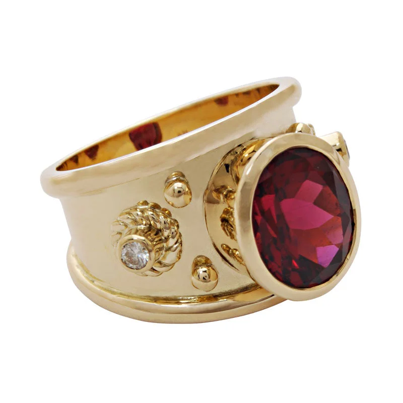 infinity rings for women -Ring-Rubellite and Diamond