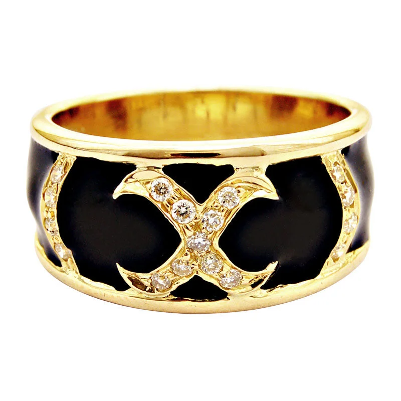 contemporary rings for women -Ring-Diamond (Enamel)