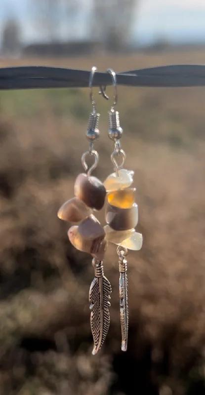 crystal earrings for women -botswana agate earrings