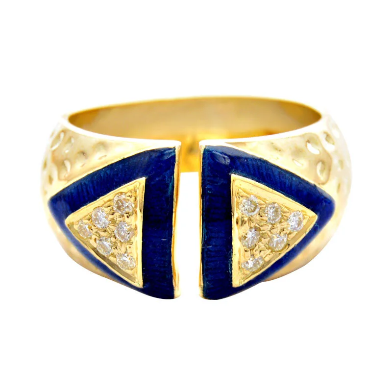 trendy wedding rings for women -Ring-Diamond (Enamel)