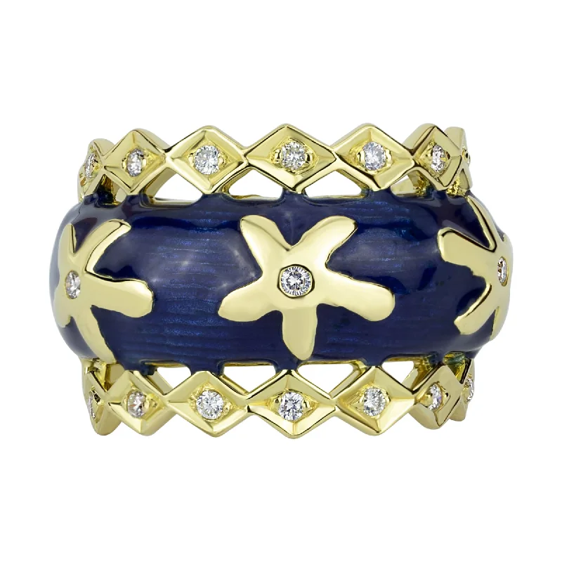 gemstone rings for women -Ring- Diamond (enamel)