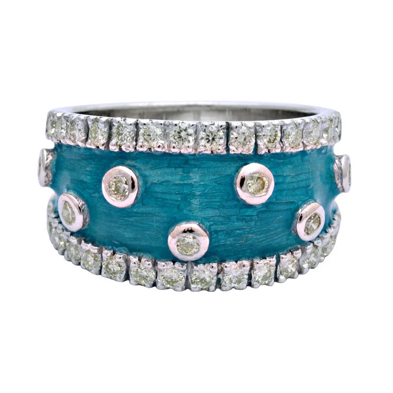 radiant-cut rings for women -Ring-Diamond (Enamel)