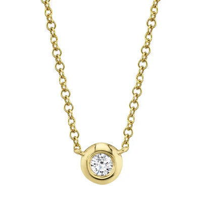 simple chain necklaces for women -Shy Creation .05ct Diamond Bezel Necklace