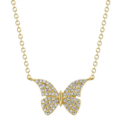 geometric necklaces for women -Shy Creation .15ctw Diamond Butterfly Necklace