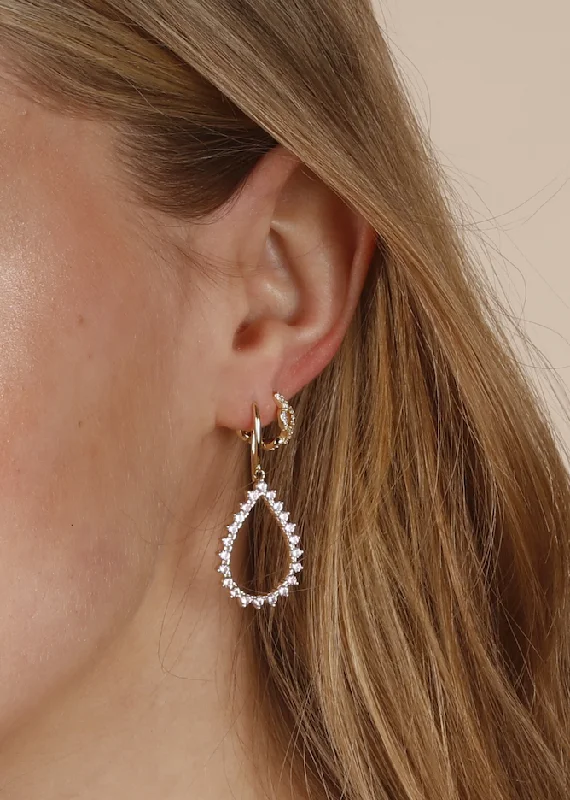 oversized hoop earrings for women -Atelier 18 Amilla Earrings - White Zirconia