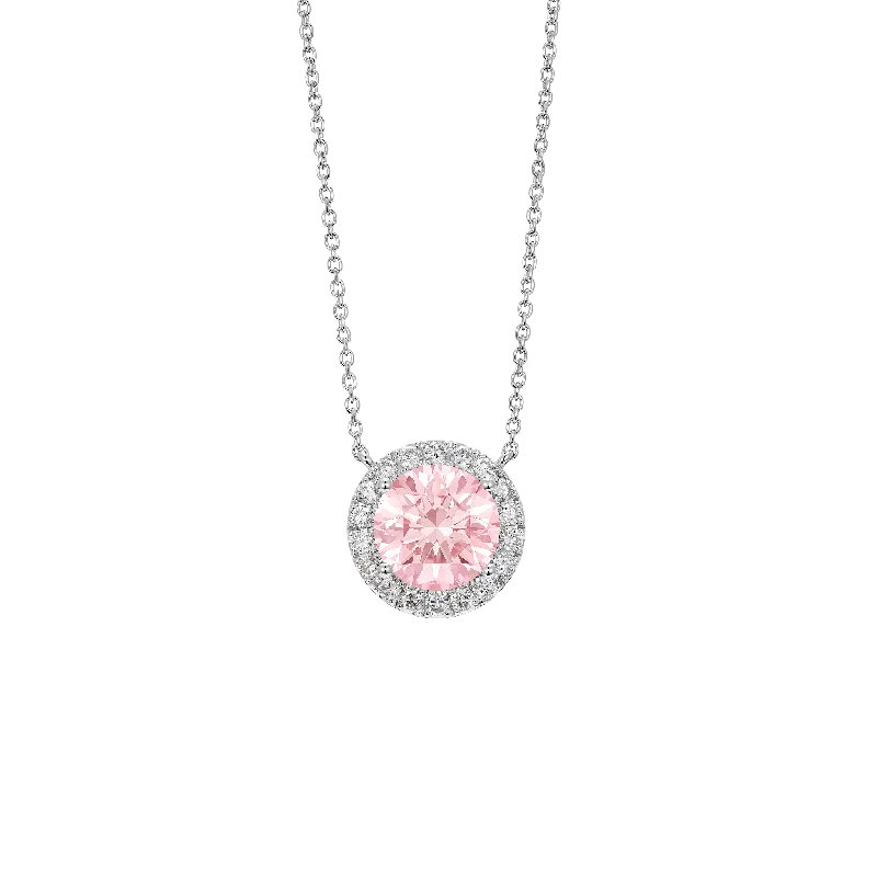 gold pendant necklaces for women -The Pink Halo Pendant