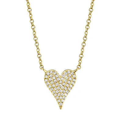 layered gold necklaces for women -Shy Creation .11ctw Diamond Pave Heart Necklace