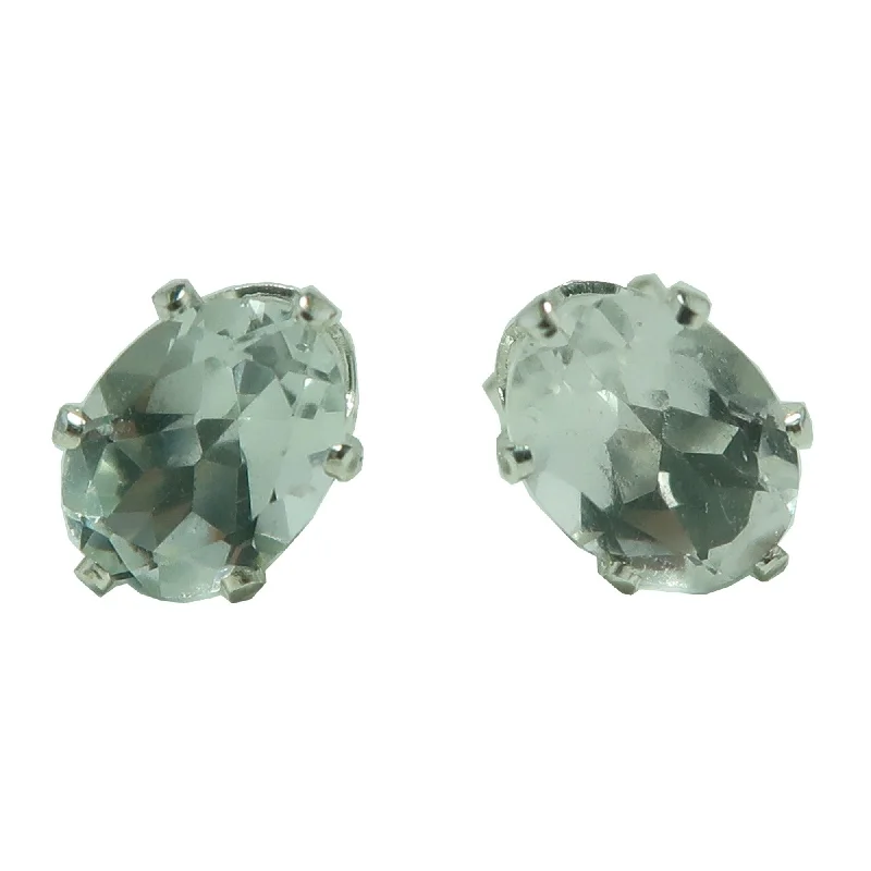 charm earrings for women -Topaz Earrings Clear Personality Studs Sterling Silver