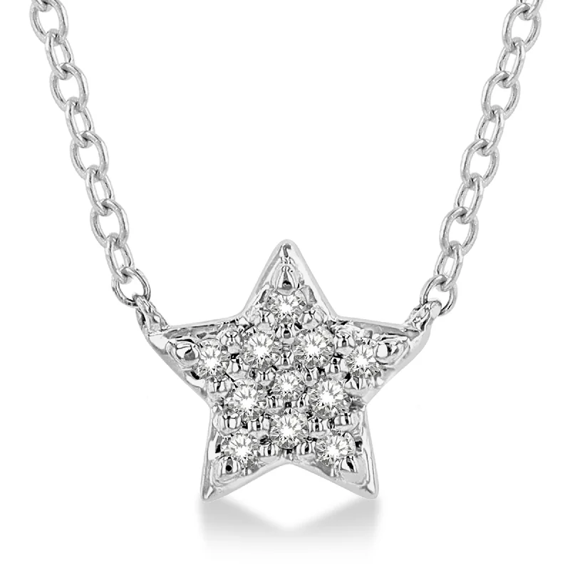 classic pearl necklaces for women -Ashi .08ctw Diamond Star Necklace