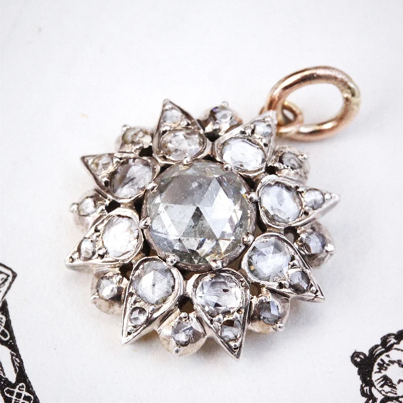 birthstone rings for women -Olden Days Flickering Rose Cut Diamond Star Pendant